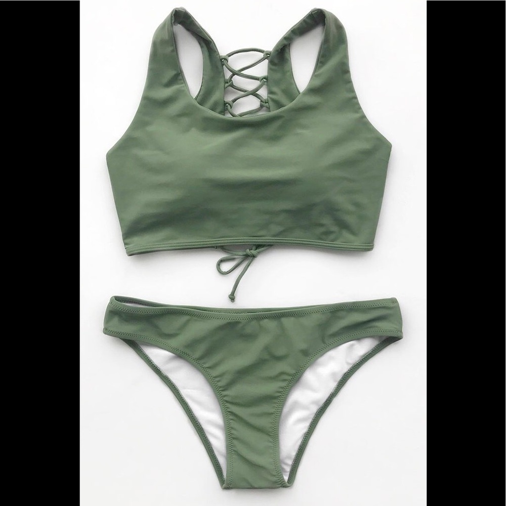 High neck tank top bikini set